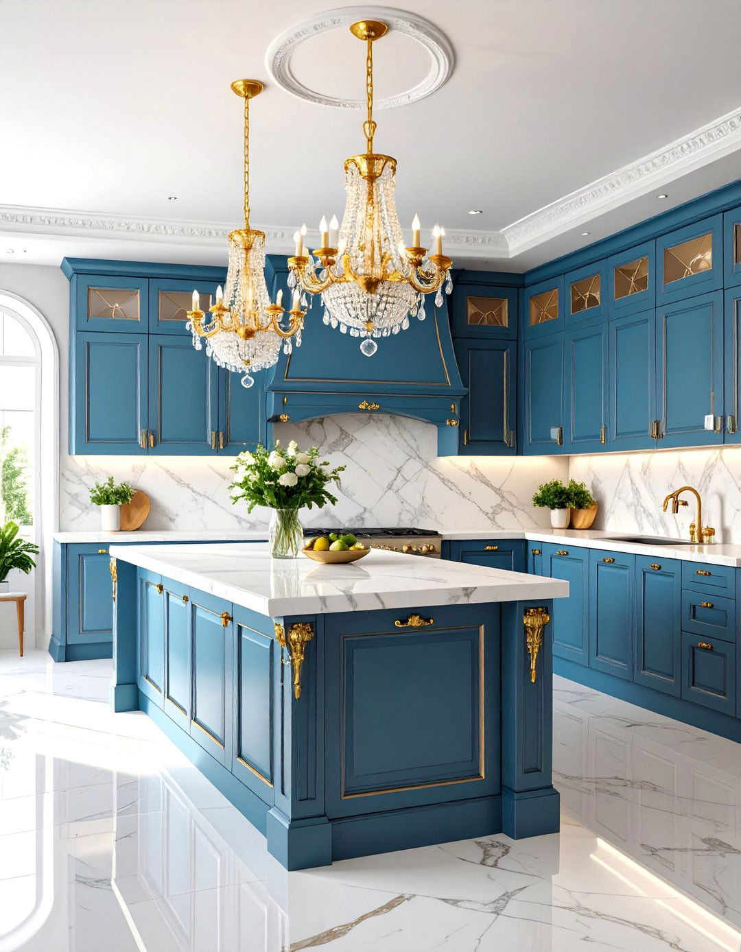 Elegant Venetian Kitchen with Gold Accents - 25 Mediterranean Kitchen Ideas