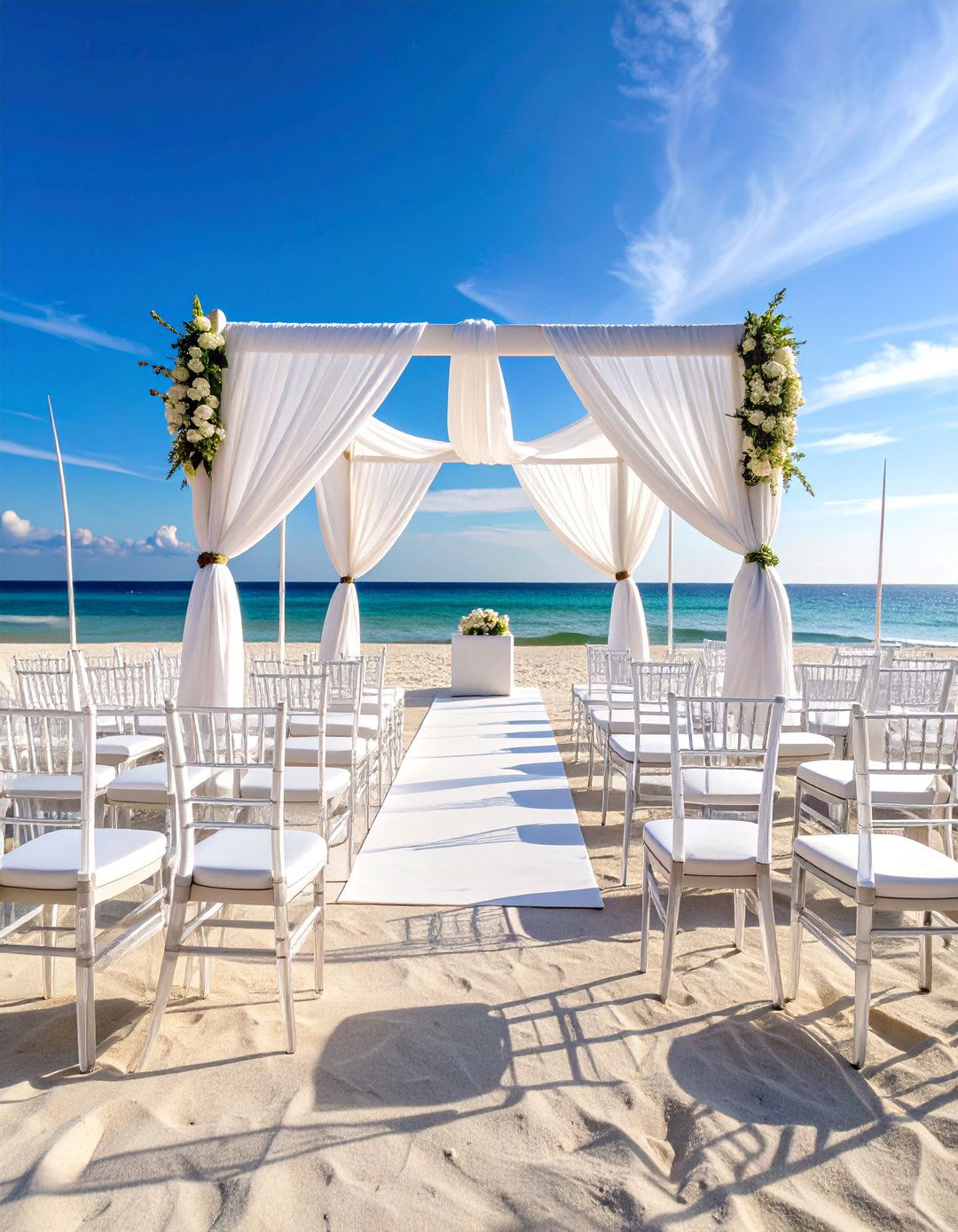 Elegant White Beach Wedding with Minimalist Design - 25 Beach Wedding Ideas