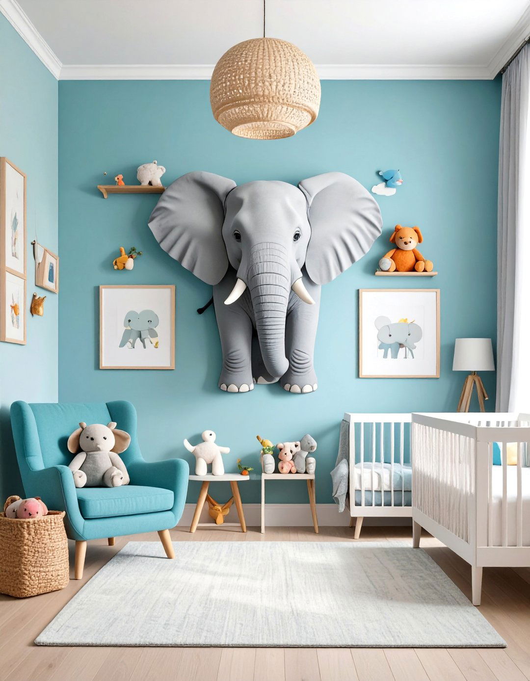 Elephant Family Portrait Gallery Wall - 25 Elephant Nursery Ideas
