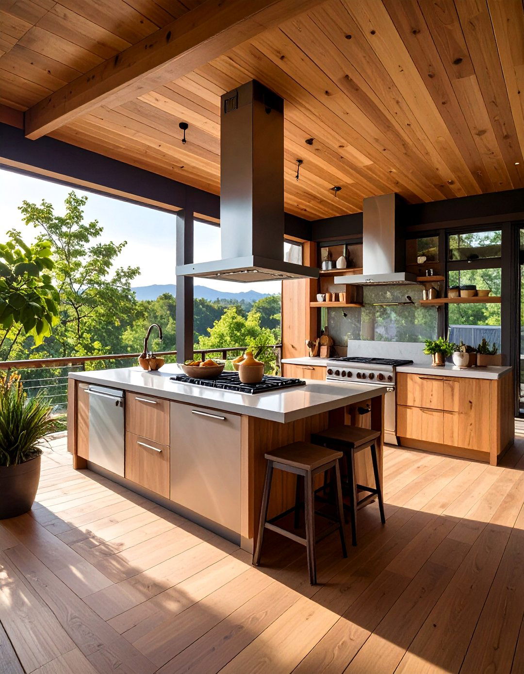 Elevated Deck Kitchen with Storage - 25 Small Outdoor Kitchen Ideas