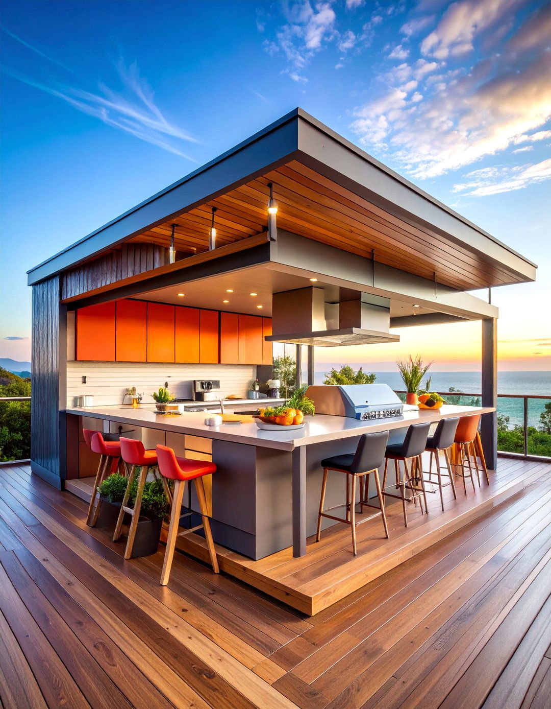 Elevated Deck Kitchen with Under Deck Storage - 25 Outdoor Kitchen on Deck
