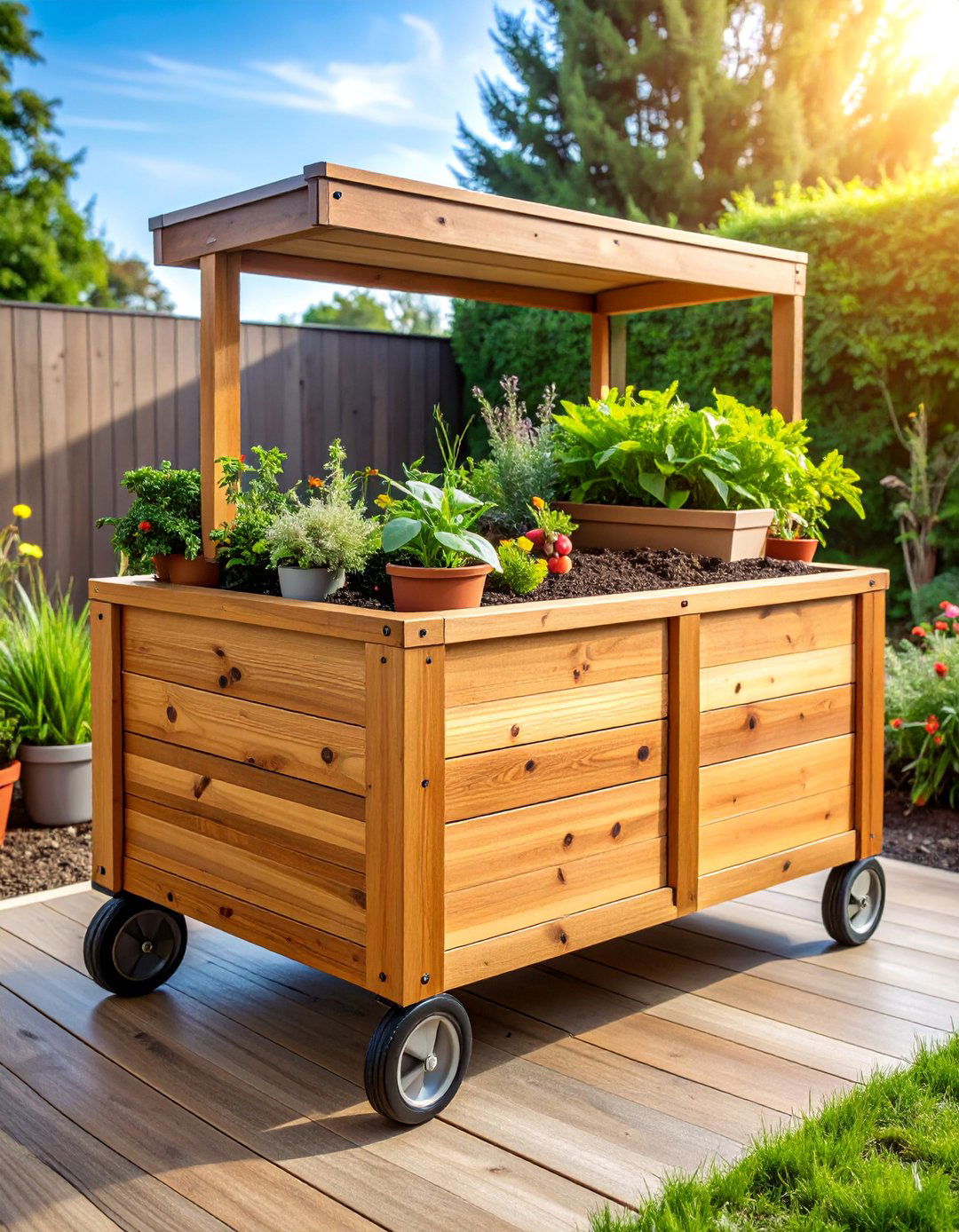 Elevated Mobile Raised Garden Bed with Wheels - 25 Raised Garden Bed Ideas