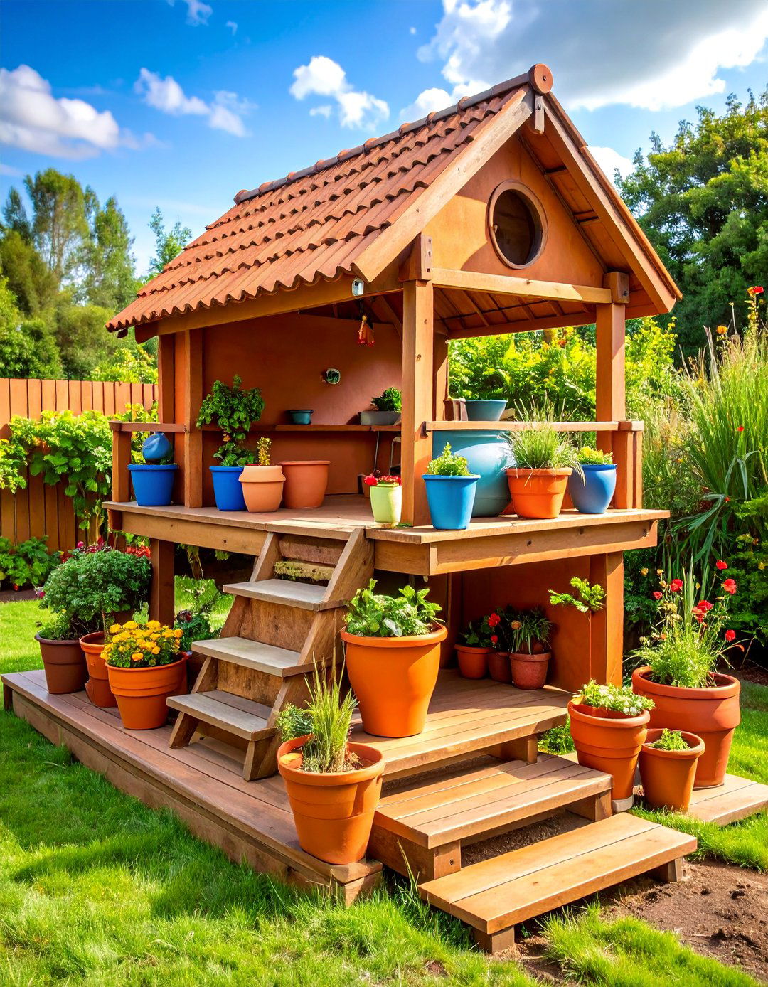 Elevated Mud Kitchen on Platform - 25 Mud Kitchen Ideas