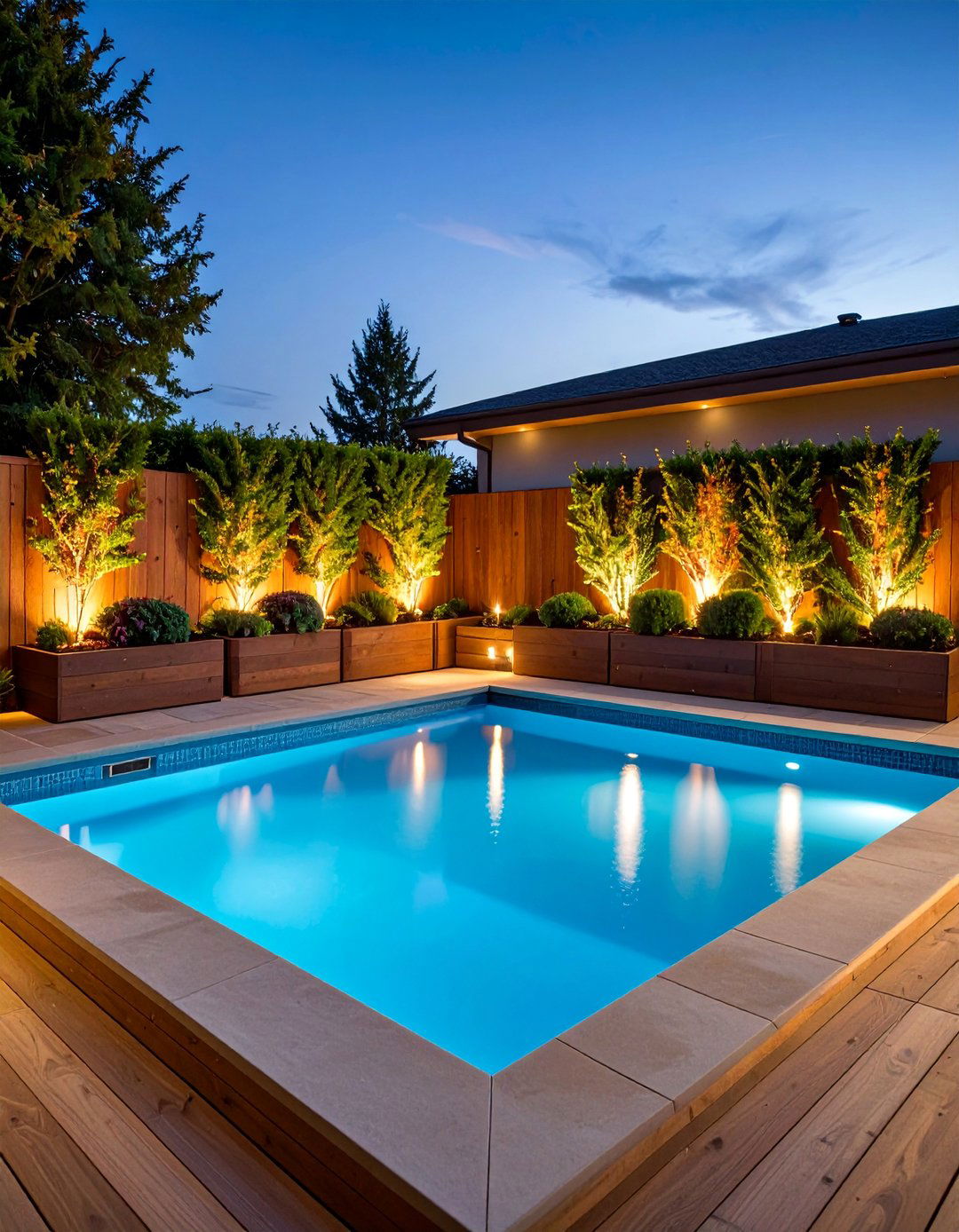 Elevated Planter Box Hedge Border - 25 Pool Privacy Ideas
