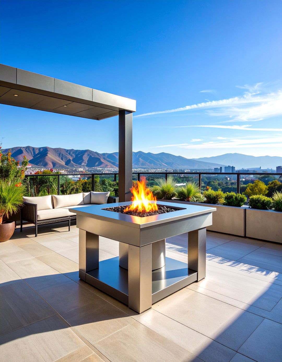 Elevated Steel Fire Pit with Pedestal Base - 25 Metal Fire Pit Ideas