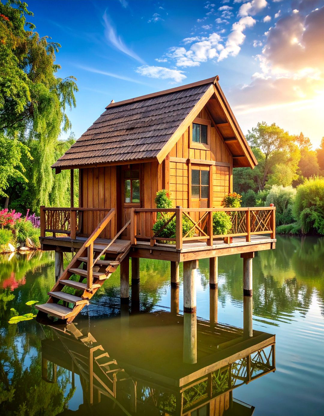 Elevated Stilt House Over Pond - 25 Duck House Ideas
