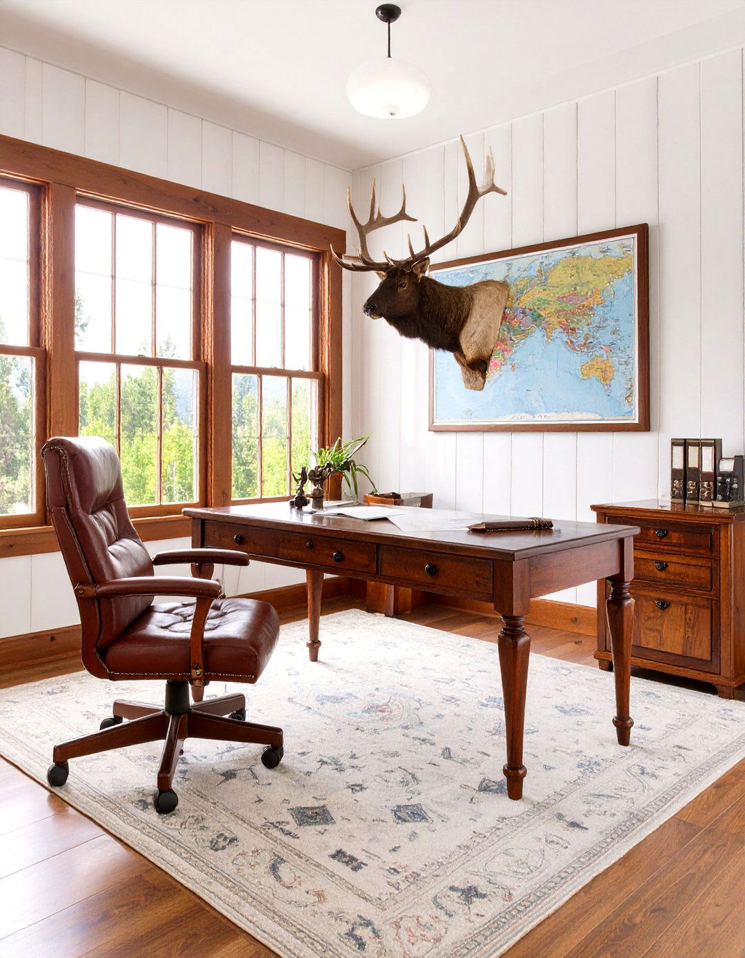 Elk Hunters Mountain Lodge Office - 25 Hunting Man Cave Ideas