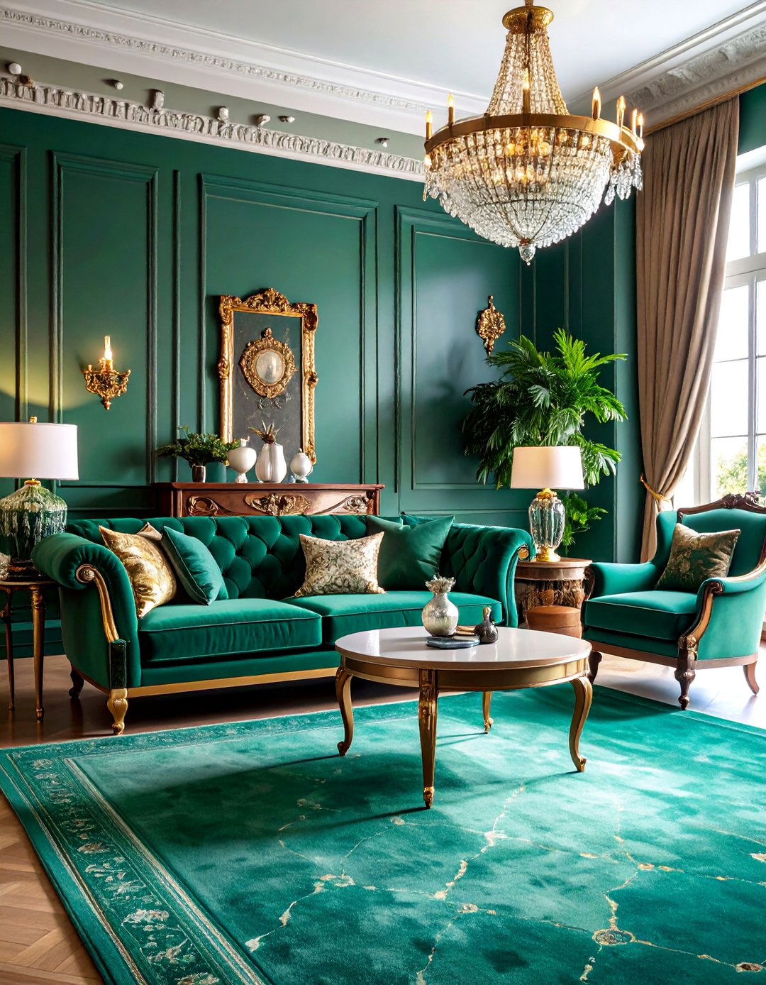 Emerald Green Carpet Maximalist Collectors Paradise - 25 Green Carpet Living Room Ideas