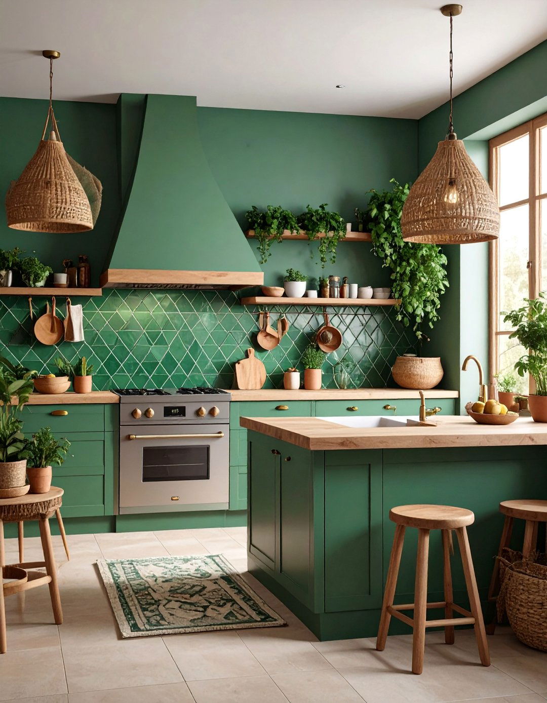 Emerald Green Cottage Style Kitchen - 25 Emerald Green Kitchen Ideas