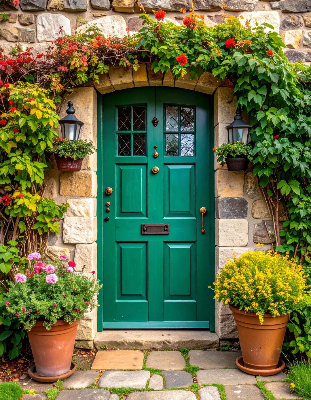 Emerald Green Dutch Door with Rustic Charm - 25 Emerald Green Front Door Ideas