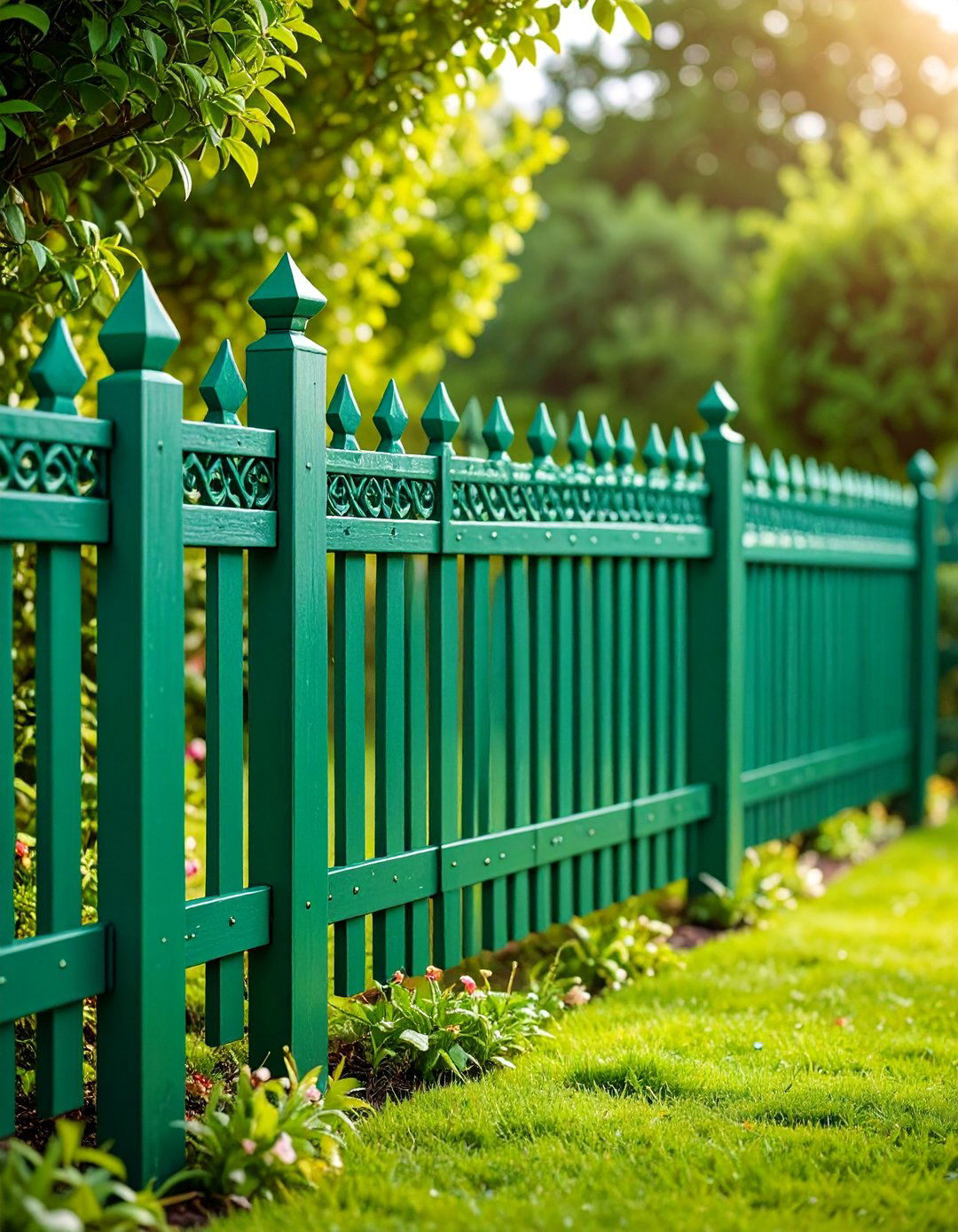 Emerald Green Fence with Deep Nature Connection - 25 Garden Fence Colour Ideas