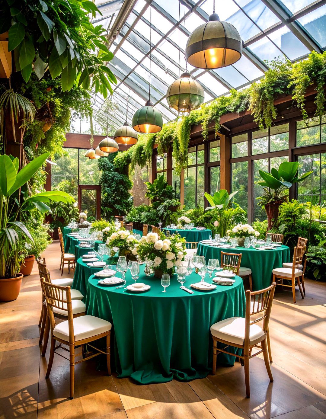 Emerald Green Greenhouse Garden Reception - 25 Emerald Green Wedding Ideas