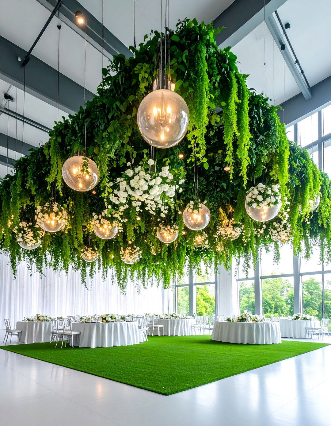 Emerald Green Hanging Garden Installation - 25 Emerald Green Wedding Ideas