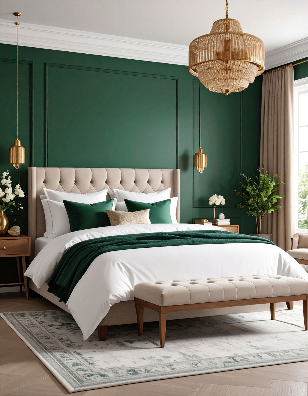 Emerald Green Jewel Tone - 25 Dark Bedroom Ideas