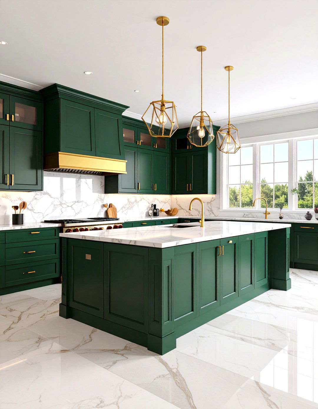 Emerald Green Lacquered Cabinet Kitchen - 25 Art Deco Kitchen Ideas