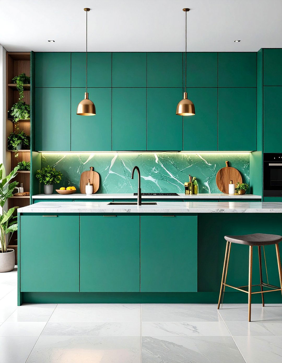 Emerald Green Modern Minimalist Kitchen - 25 Emerald Green Kitchen Ideas