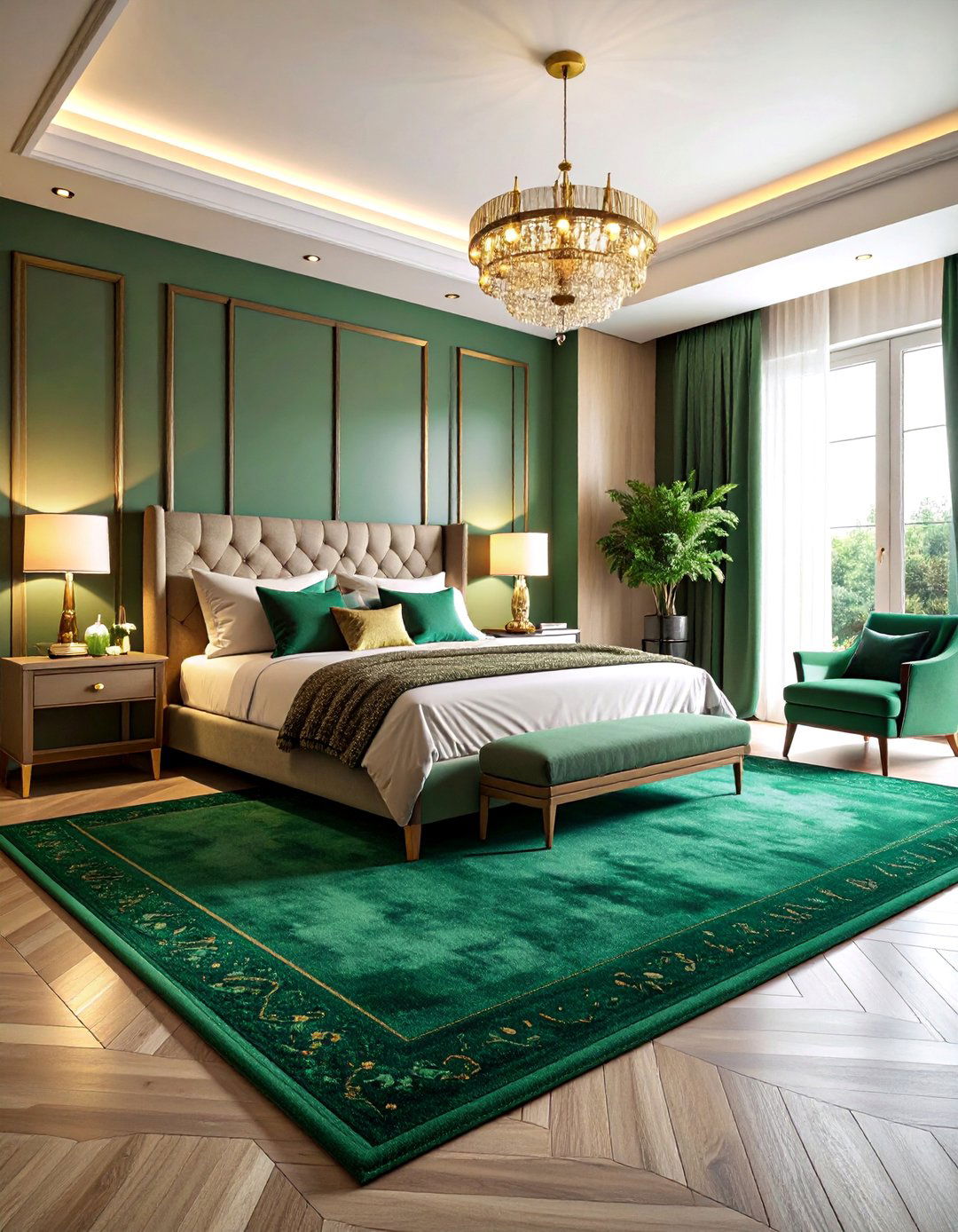 Emerald Green Moody Bedroom Carpet - 25 Bedroom Carpet Ideas