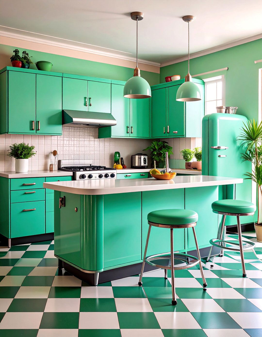 Emerald Green Retro s Kitchen - 25 Emerald Green Kitchen Ideas