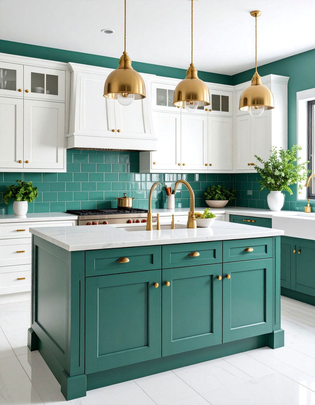 Emerald Green Subway Tile Backsplash - 25 Emerald Green Kitchen Ideas