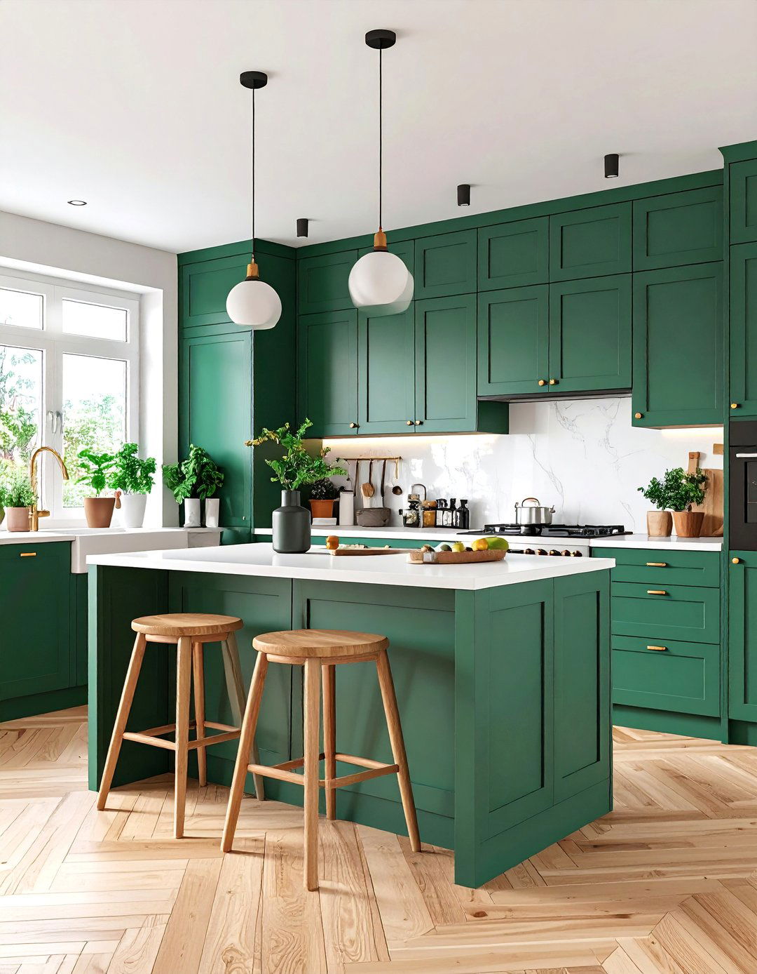 Emerald Green Upper Cabinets Only - 25 Emerald Green Kitchen Ideas
