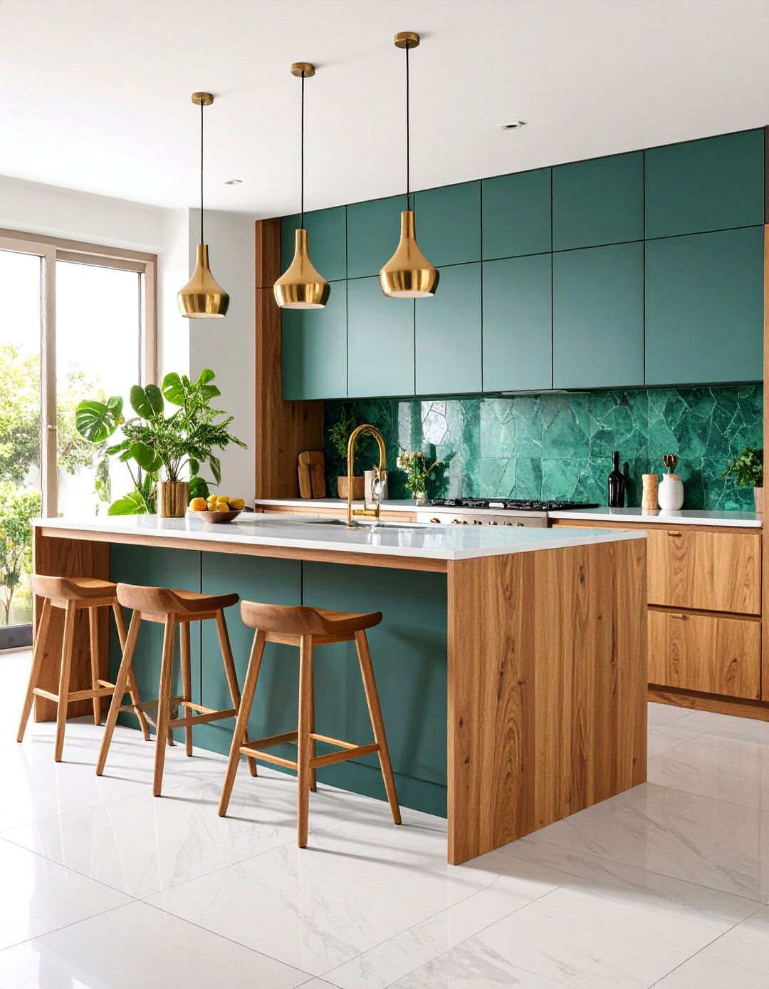 Emerald Green Zellige Handmade Tile - 25 Kitchen Backsplash Ideas