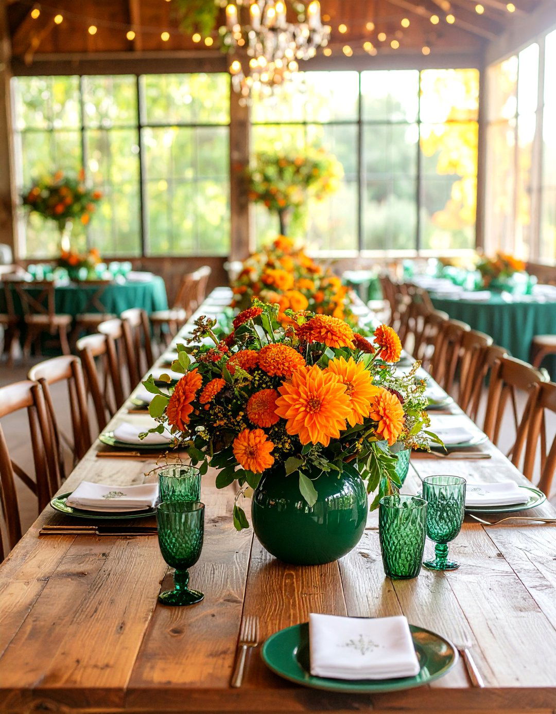 Emerald Green and Burnt Orange Autumn Theme - 25 Emerald Green Wedding Ideas