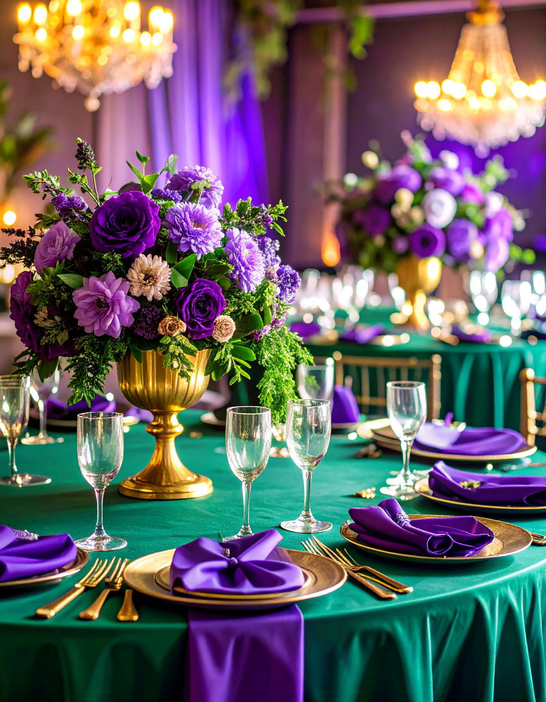 Emerald Green and Purple Jewel Tone Drama - 25 Emerald Green Wedding Ideas