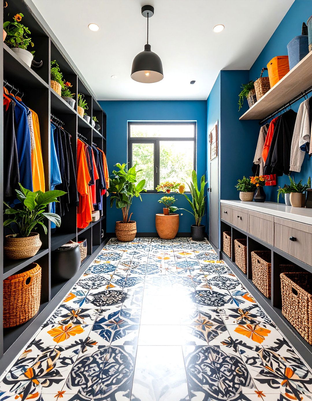 Encaustic Patterned Cement Mudroom Tiles - 25 Mudroom Tile Floor Ideas