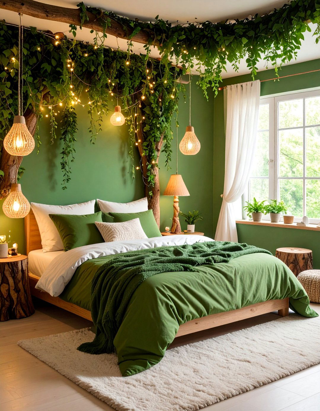 Enchanted Forest Bedroom with Living Tree Elements - 25 Fantasy Bedroom Ideas
