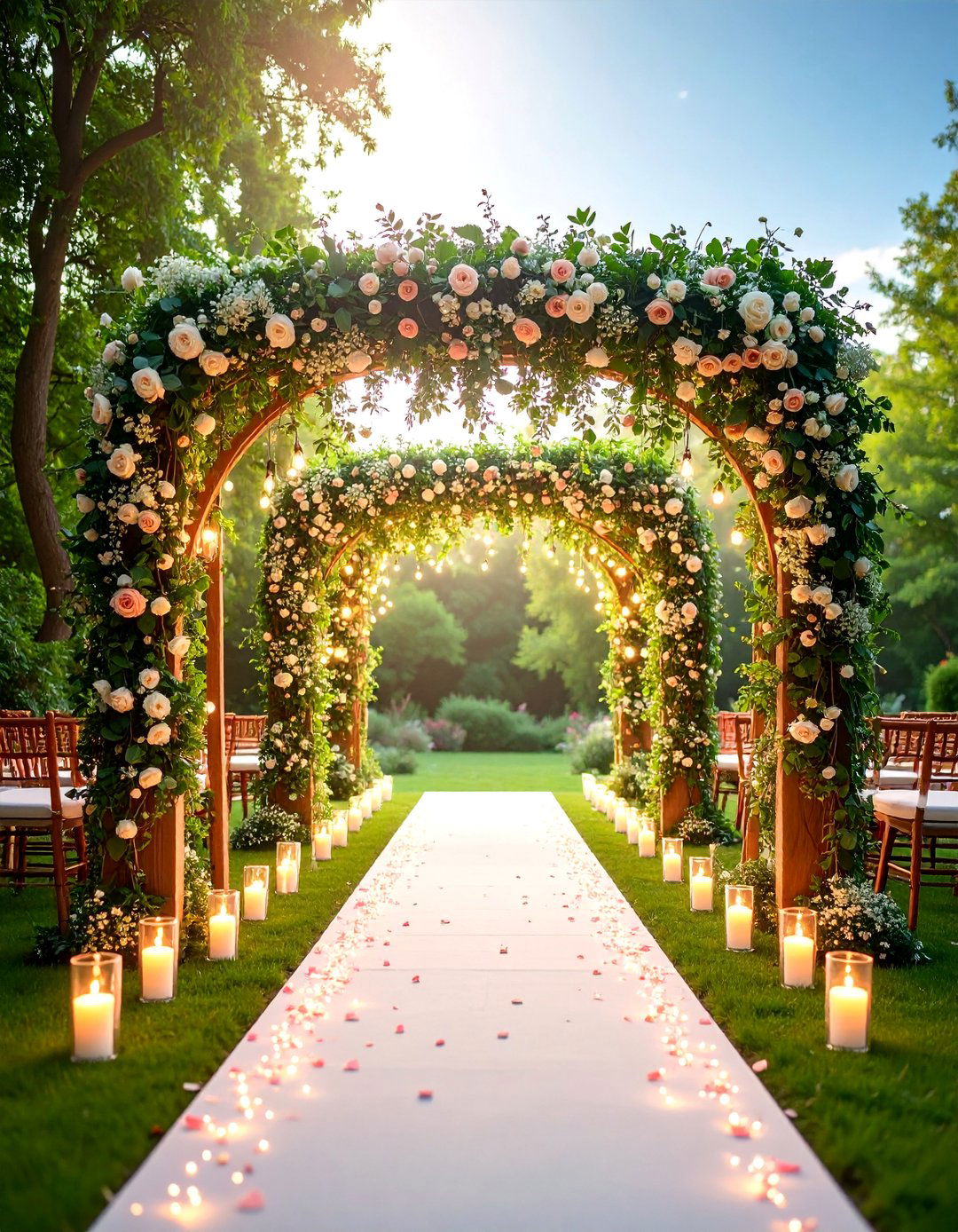 Enchanted Garden Ceremony with Floral Arch - 25 Romantic Wedding Ideas