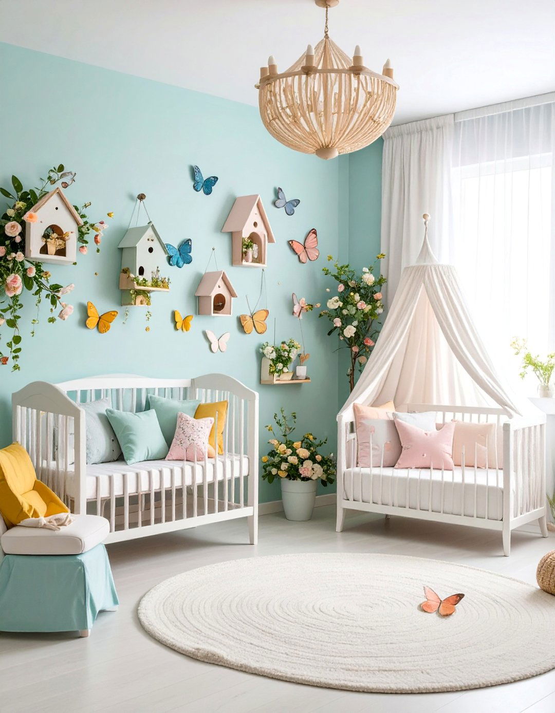 Enchanted Woodland Nursery with Butterfly and Bird Elements - 25 Woodland Nursery Ideas