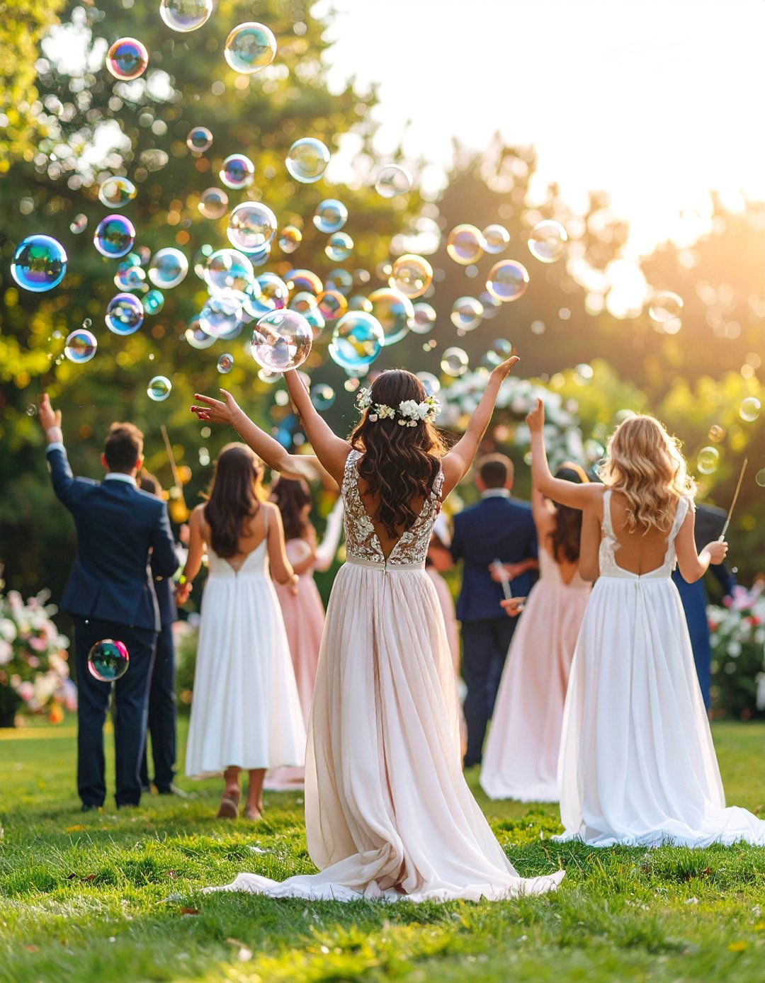 Enchanting Bubble Wedding Exit - 25 Wedding Send-off Ideas