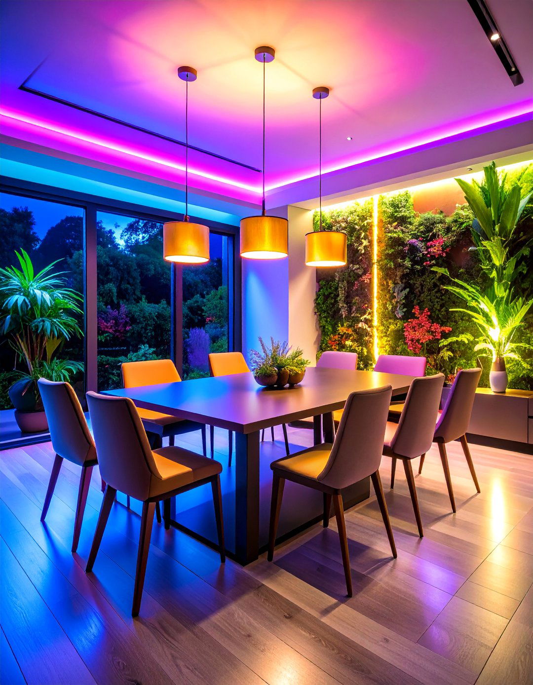 Energy Efficient LED Panel Dining Room Lighting with Adjustable Temperature - 25 Dining Room Lighting Ideas
