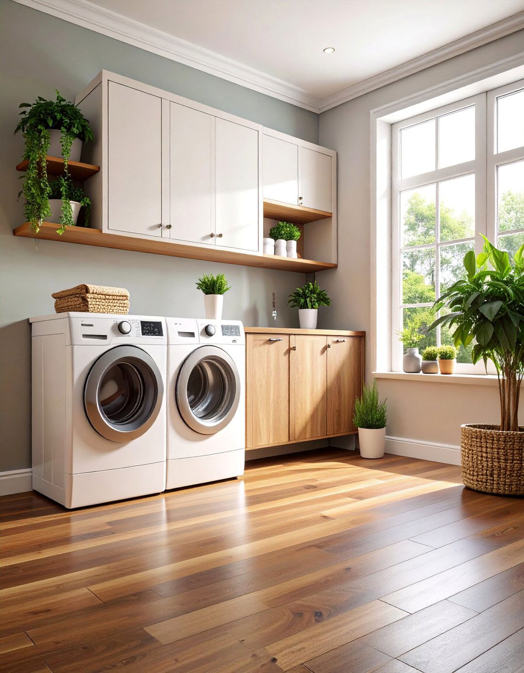 Engineered Hardwood with Waterproof Core - 25 Laundry Room Floor Ideas