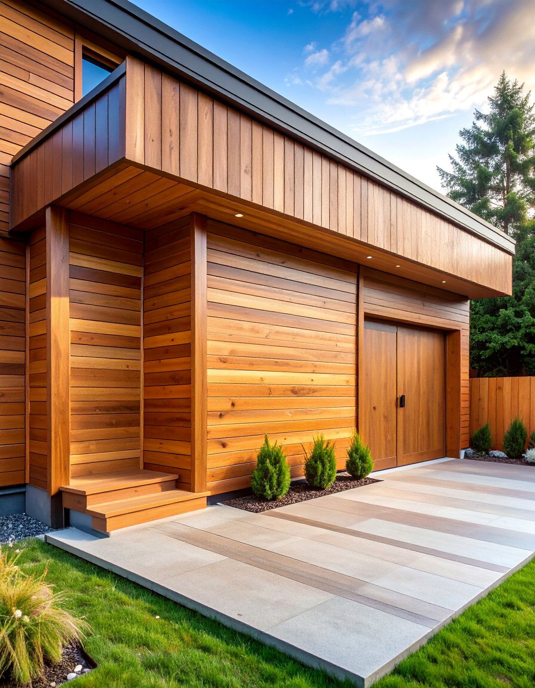 Engineered Wood Siding with Natural Grain - 25 Modern Siding Ideas for a Contemporary Home