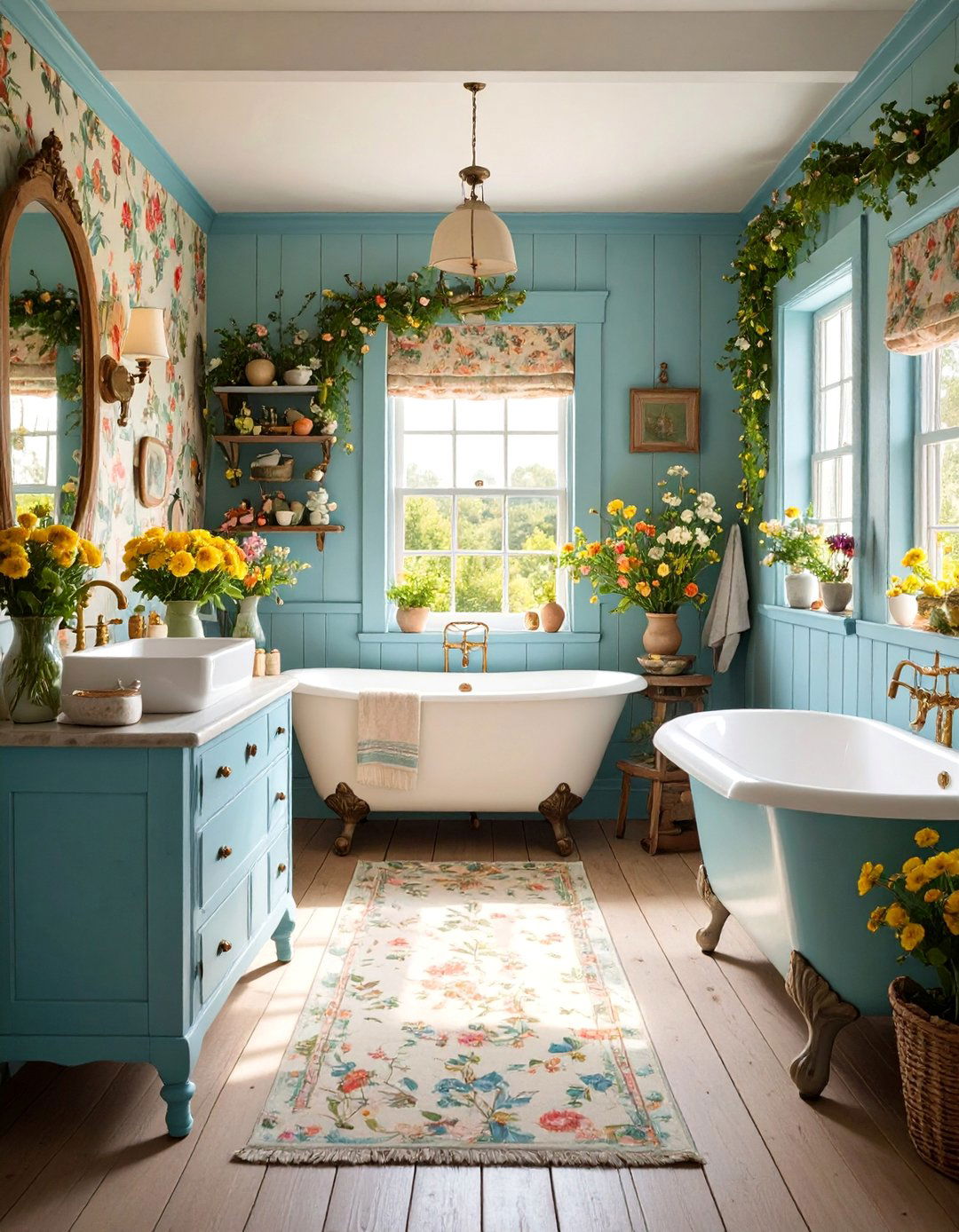 English Cottage Bathroom with Whimsical Touches - 25 Eclectic Bathroom Ideas