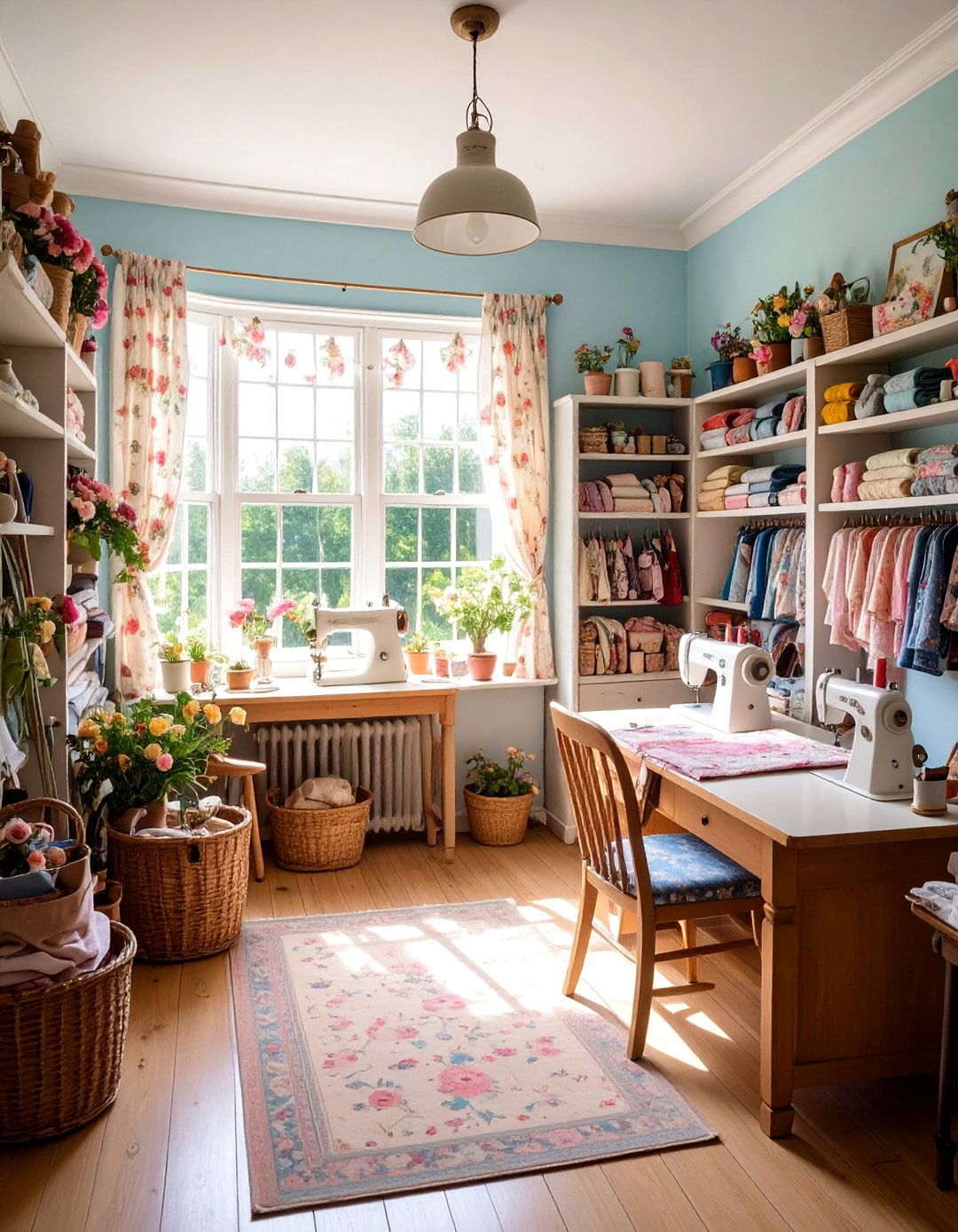 English Cottage Bay Window Sewing Room - 25 Bay Window Ideas