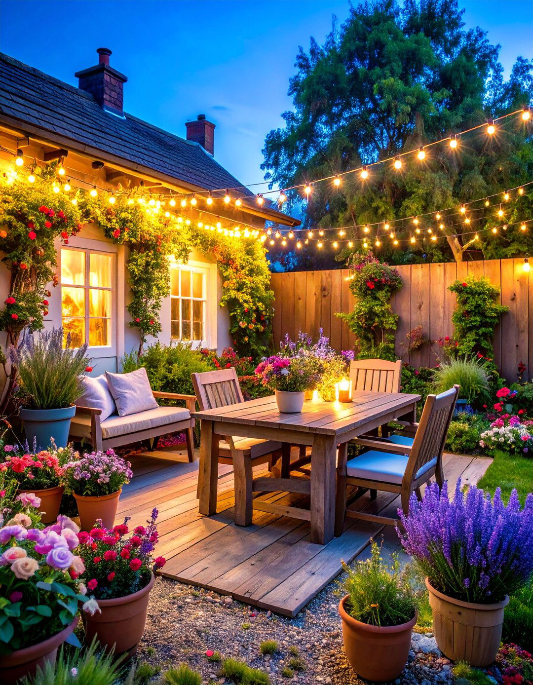 English Cottage Garden Patio - 25 Small Patio Ideas