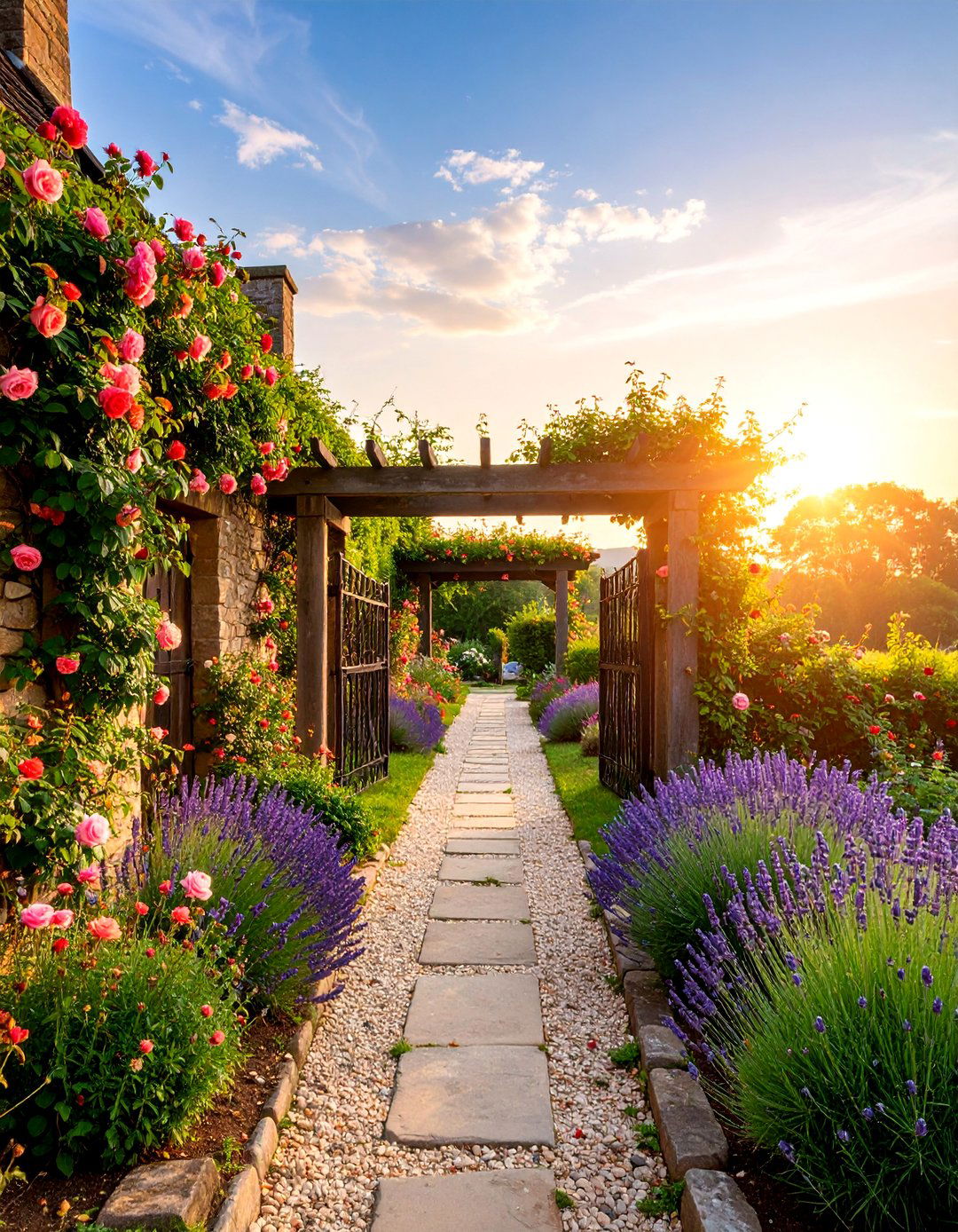 English Cottage Garden with Climbing Roses - 25 Vintage Garden Ideas