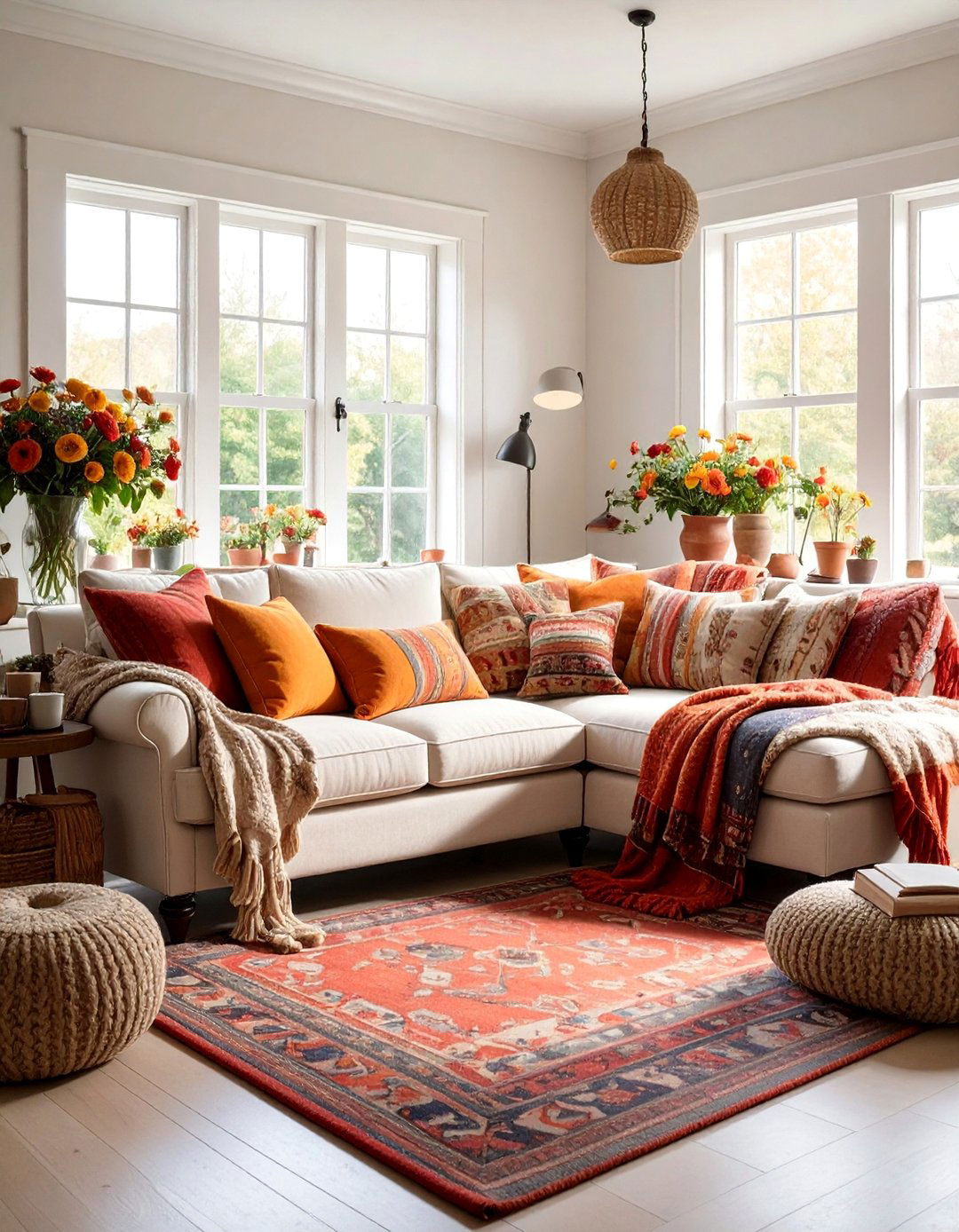 English Cottage Living Room with Layered Textures - 25 Nancy Meyers Interior Design Ideas