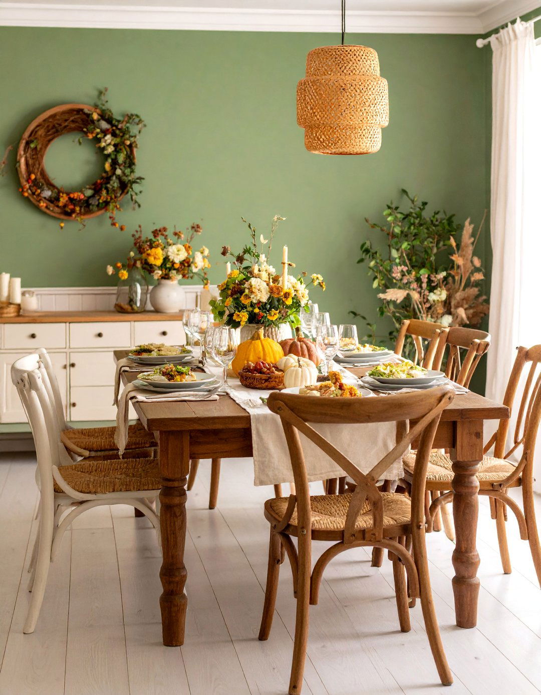 English Country Cottagecore Dining Room with Pine Furniture - 25 Cottagecore Interior Design Ideas