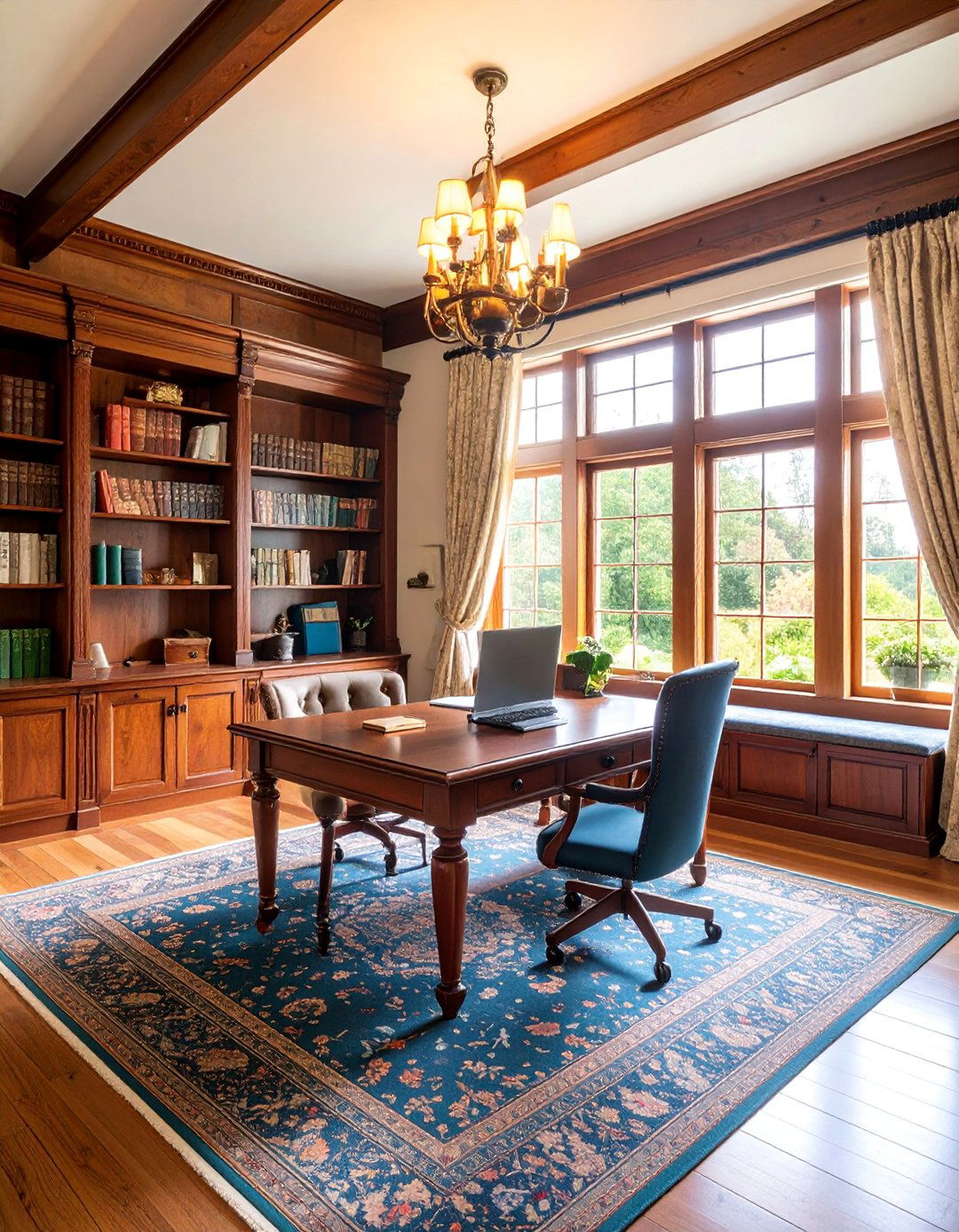 English Country Manor Office with Traditional Elements - 25 Home Office for Couples Ideas and Designs