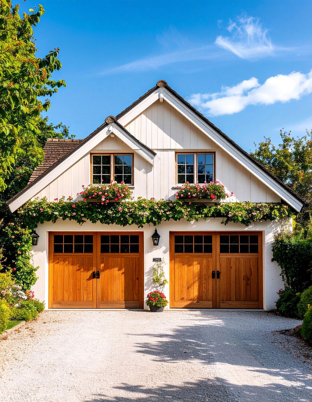 English Countryside Garage with Cottage Elements - 25 Rustic Garage Ideas