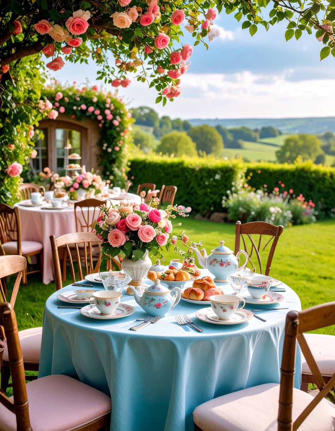 English Countryside Tea Party with Vintage Florals - 25 Wedding Table Decoration Ideas