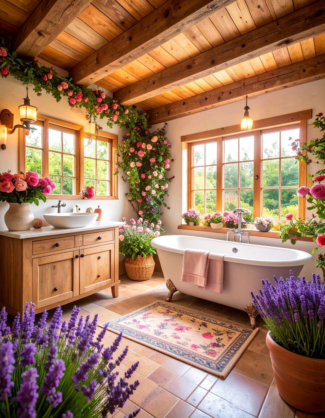 English Garden Cottage Bathroom - 25 Greenhouse Bathroom Ideas