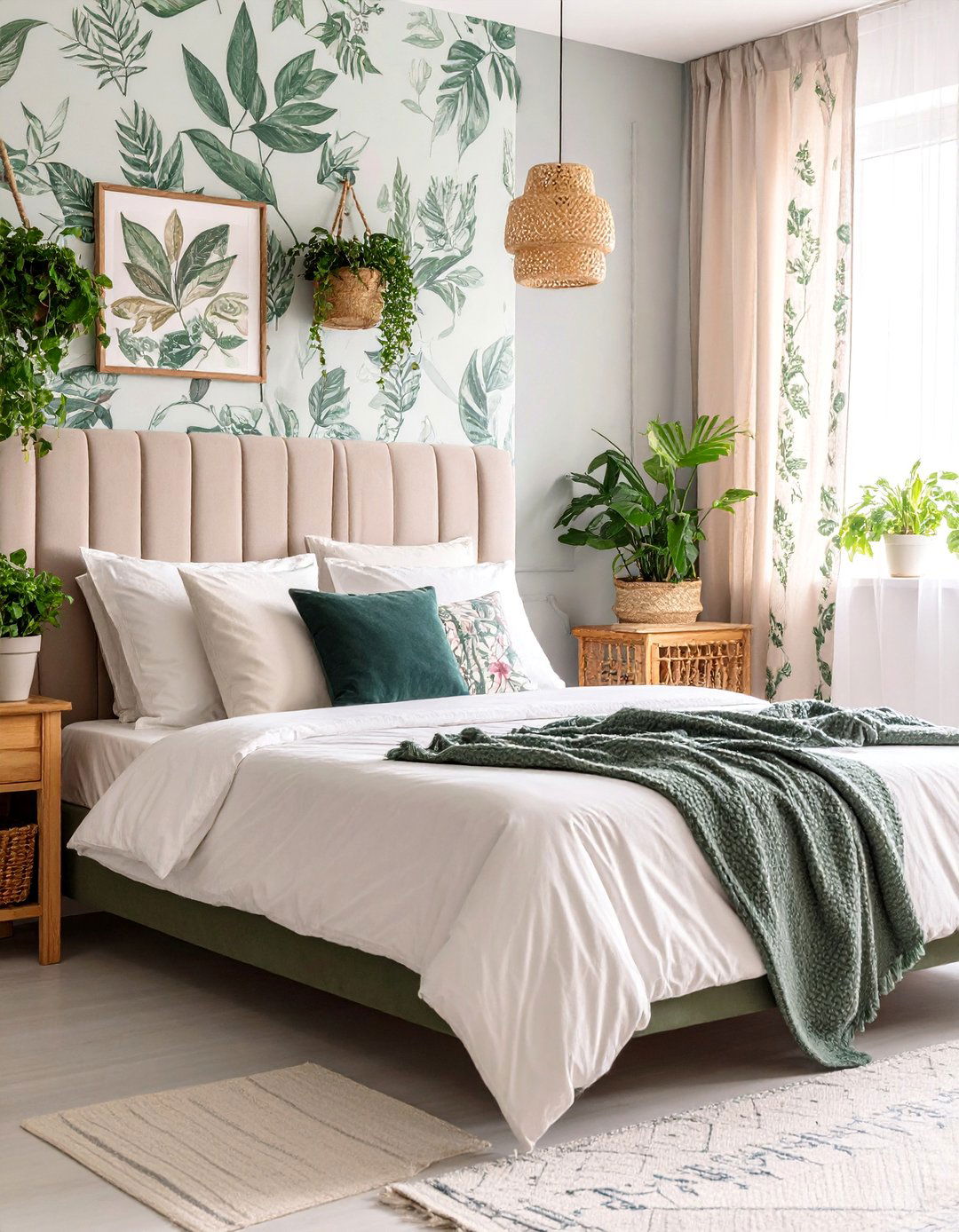 English Garden Grandmillennial Bedroom with Botanical Prints - 25 Grandmillennial Style Bedroom Ideas