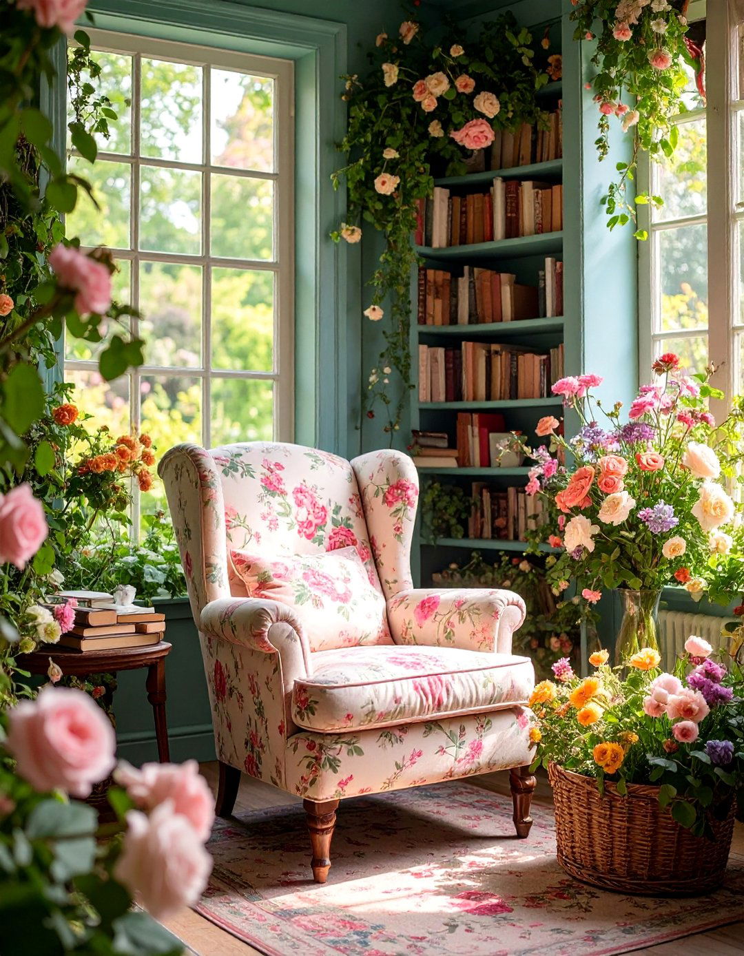 English Garden Inspired Reading Nook - 25 Preppy Room Ideas