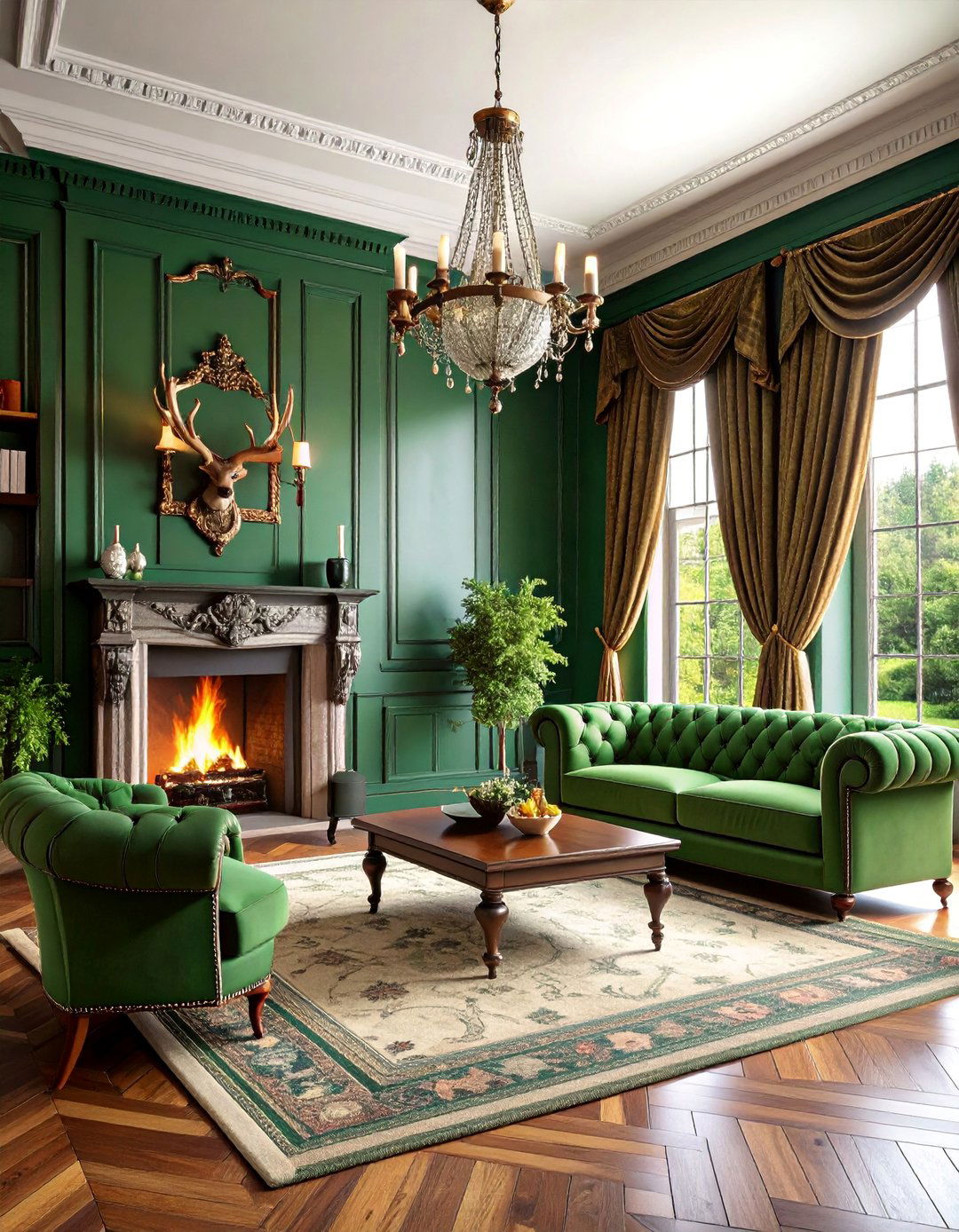 English Sporting Hunting Room Parlour - 25 Hunting Room Ideas