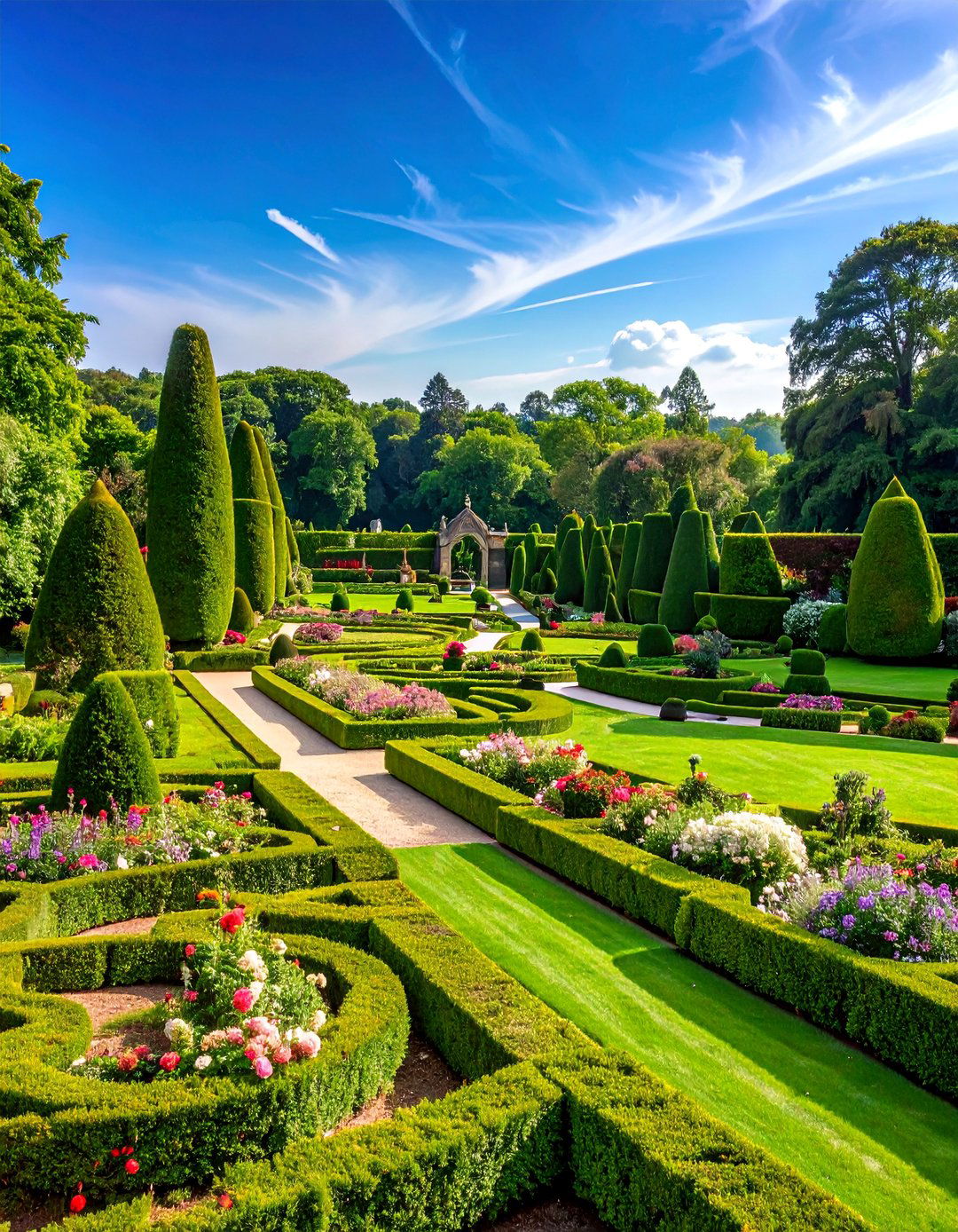 English Tudor Garden with Clipped Yew Hedges - 25 Formal Garden Ideas