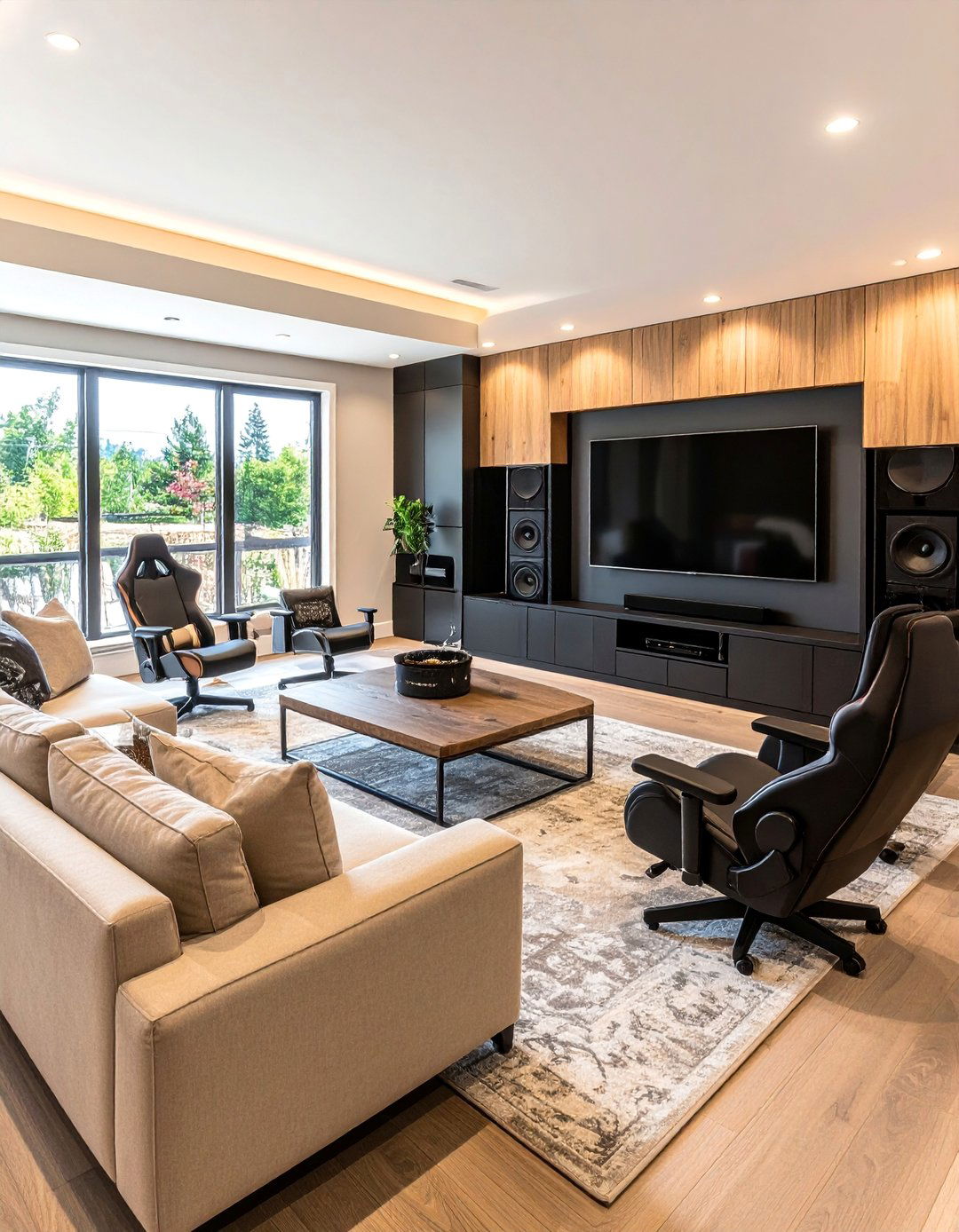 Entertainment Center Black Beige Living Room - 25 Black and Beige Living Room Ideas